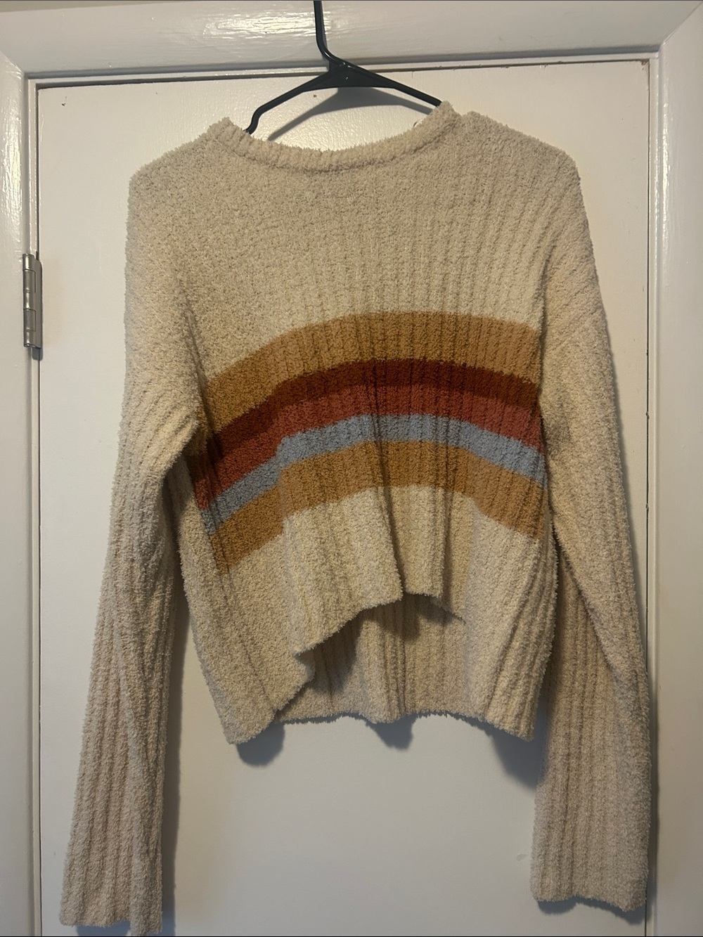 Cozy Cream Stripe Knit Sweater